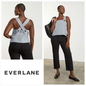 EVERLANE 6 The Apron Linen Tank Sky Size 6